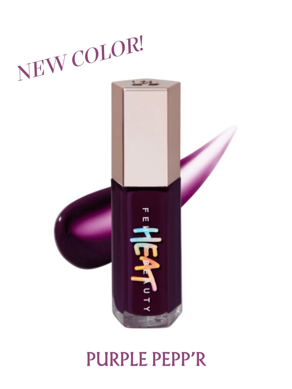 FENTY BEAUTY Gloss Bomb Heat Lip Luminizer in L.E. Purple Pepp’r - .30 oz NIB